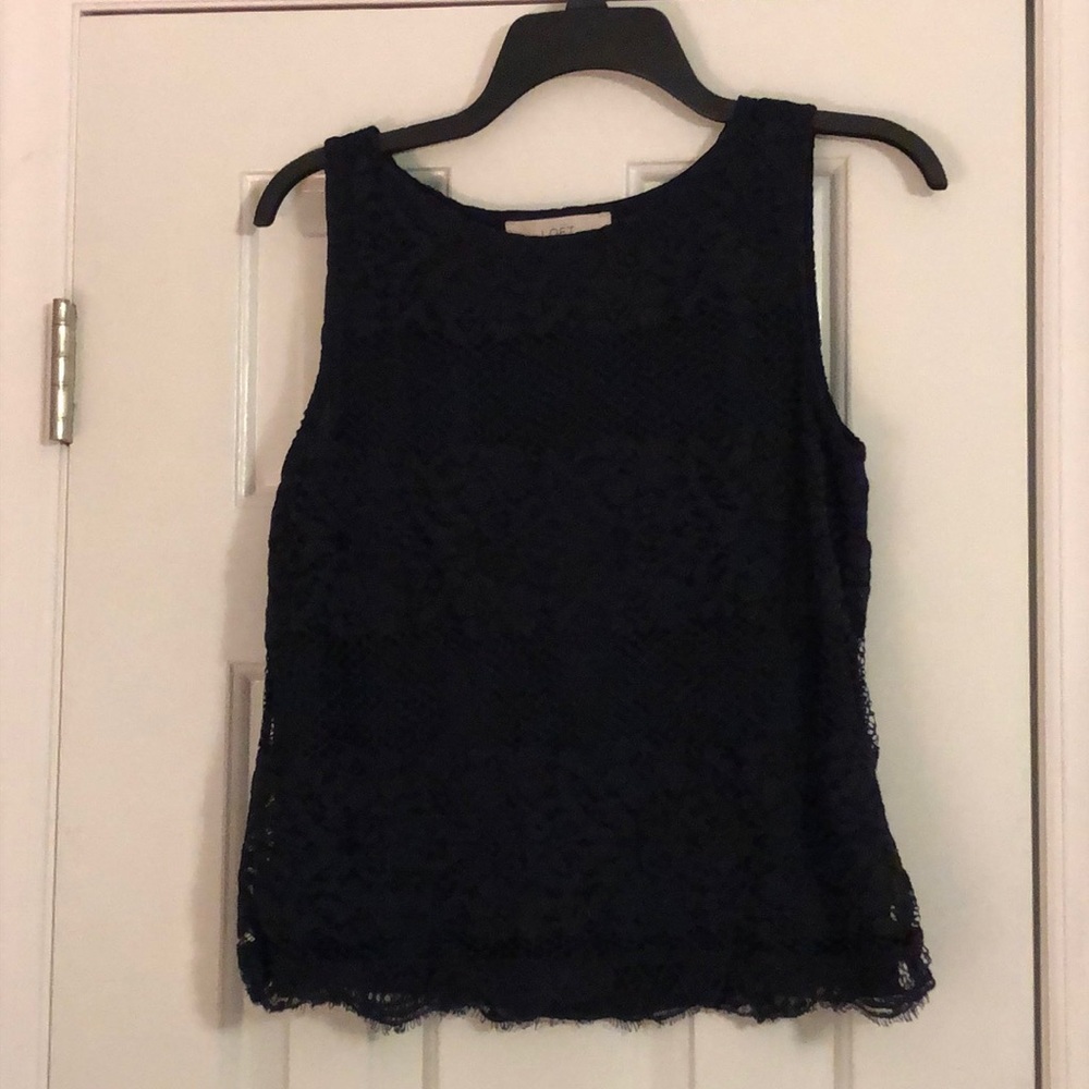 Loft sleeveless lace shell